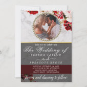 Photo florale en un seul Faire-part de mariage (Devant)