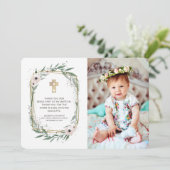 Photo florale géométrique Merci de baptême croisé (Debout devant)