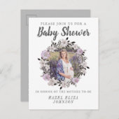 Photo florale Maternité bébé douche Invitations (Devant / Derrière)