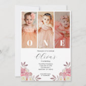 Photo florale minime Invitation d'anniversaire (Devant)