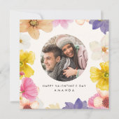 Photo florale moderne carte de la Saint Valentin (Devant)