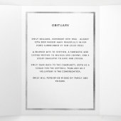 Photo florale rose blanc triple programme funérair (Intérieur au milieu)