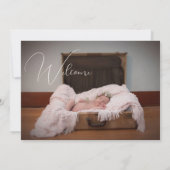 Photo Florale Rose Et Vert Faire-part Bébé (Dos)