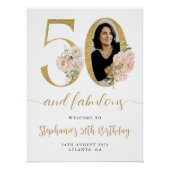 Photo florale rose pâle 50e Affiche de bienvenue d (Devant)