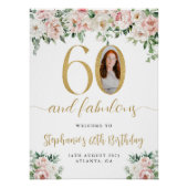 Photo florale rose pâle 60e Affiche de bienvenue d (Devant)