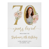 Photo florale rose pâle 70e Affiche de bienvenue d (Devant)