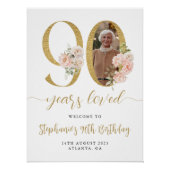 Photo florale rose pâle 90e Affiche de bienvenue d (Devant)