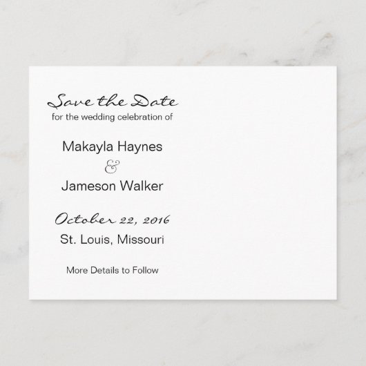 Photo Fondu blanc Enregistrer la carte postale Dat (Dos)