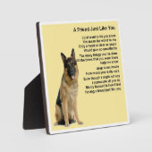 Photo Friend Poem Plaque - German Shepherd Dog Design (Recto)