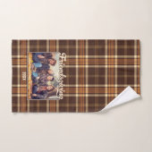 Photo Friendsgiving plaid rustique d'automne (Serviette à main)