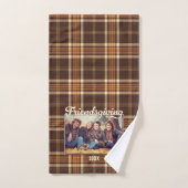 Photo Friendsgiving plaid rustique d'automne (Serviette à main)