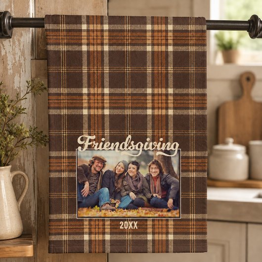 Photo Friendsgiving plaid rustique d'automne