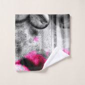 Photo Fuchsia Abstraite, gris et gris noir (Gant de toilette)