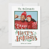 Photo Fun Typographie Carte de Noël (Devant)