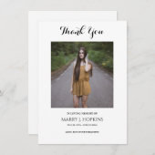 Photo Funérailles Merci Cartes (Devant / Derrière)