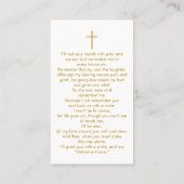 Photo funéraire Carte de prière Croix d'or Memoria (Dos)