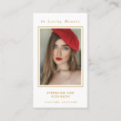 Photo funéraire Carte de prière Croix d'or Memoria (Devant)