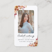 Photo Funéraire Carte de prière Florale (Devant)