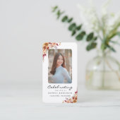 Photo Funéraire Carte de prière Florale (Debout devant)