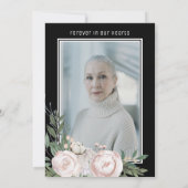 Photo funéraire Carte de prière noire Floral (Dos)