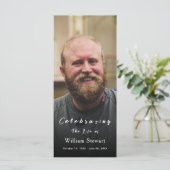 Photo funéraire moderne | Carte de prière commémor (Debout devant)