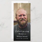 Photo funéraire moderne | Carte de prière commémor (Devant / Derrière)