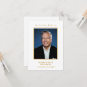 Photo funéraire simple Carte de prière moderne Mem (Devant/Arrière en situation)