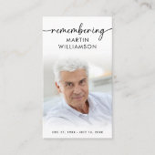 Photo funéraire simple en souvenir du nom Carte de (Devant)