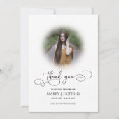 Photo Funeral Calligraphy Script Merci Cartes (Devant)