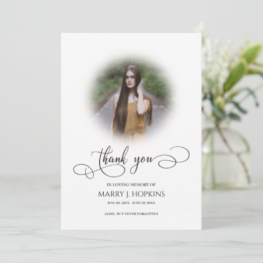 Photo Funeral Calligraphy Script Merci Cartes (Debout devant)