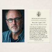 Photo Funeral Memorial Catholic Prayer Card (Devant & derrière)