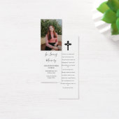 Photo Funeral Memorial Poem Signet Card (Bureau)