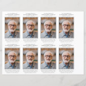 Photo Funeral Prayer Card 4.25x2.5 pouces MODÈLE (Devant)