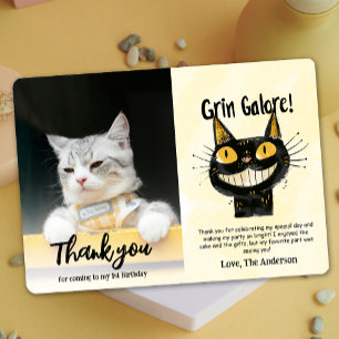 Photo Funny Chat noir Carte de remerciements d'ann