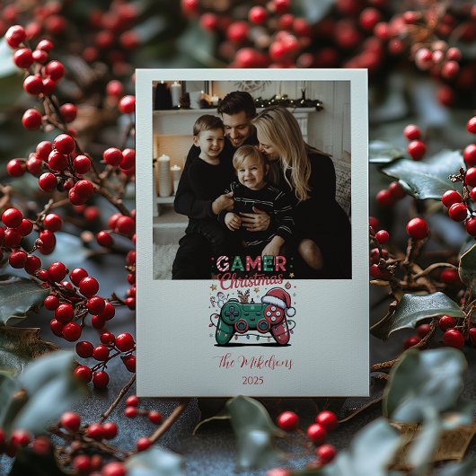 Photo Funny Gamer Christmas Feestdagenkaart
