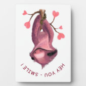 Photo Funny Romantique Sloth Smile Plaque (Devant)