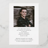 Photo Garçon moderne Faire-part de graduation Gold (Verso)