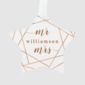 Photo géométrique de cuivre moderne de M. et de (dos)