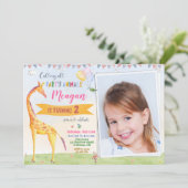 Photo Giraffe invitation anniversaire Safari jungl (Debout devant)