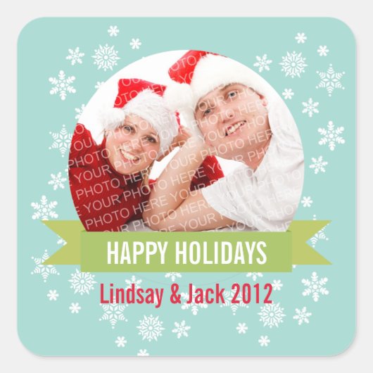 Photo globe neiger bannière verte autocollant de n (Devant)