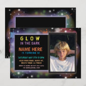 Photo Glow in the Dark Birthday Invitation (Devant / Derrière)