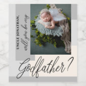 Photo Godfather Proposition Vin Étiquette (Étiquettes simples)