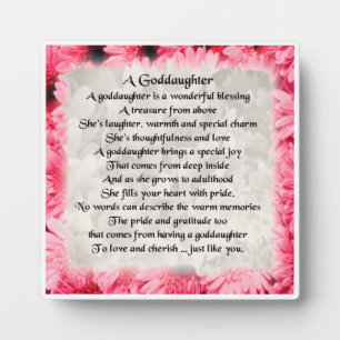 Photo Godgirl Poem Plaque - Rose Floral design