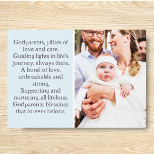Photo Godparents et Godchild Plaque personnalisée avec l
