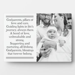 Photo Godparents et Godchild Plaque personnalisée avec l