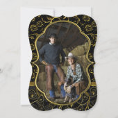 Photo Gold Damask Faire-part de mariage (Dos)