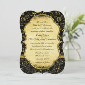 Photo Gold Damask Faire-part de mariage (Debout devant)