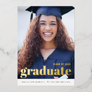 Photo Gold Foil moderne Faire-part diplômée