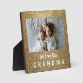 Photo Gold Glittery Love Grand-mère Plaque (Recto)
