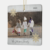 PHOTO Gold Silver Snow Keepomwille Kerstfeestdag Keramisch Ornament (Links)